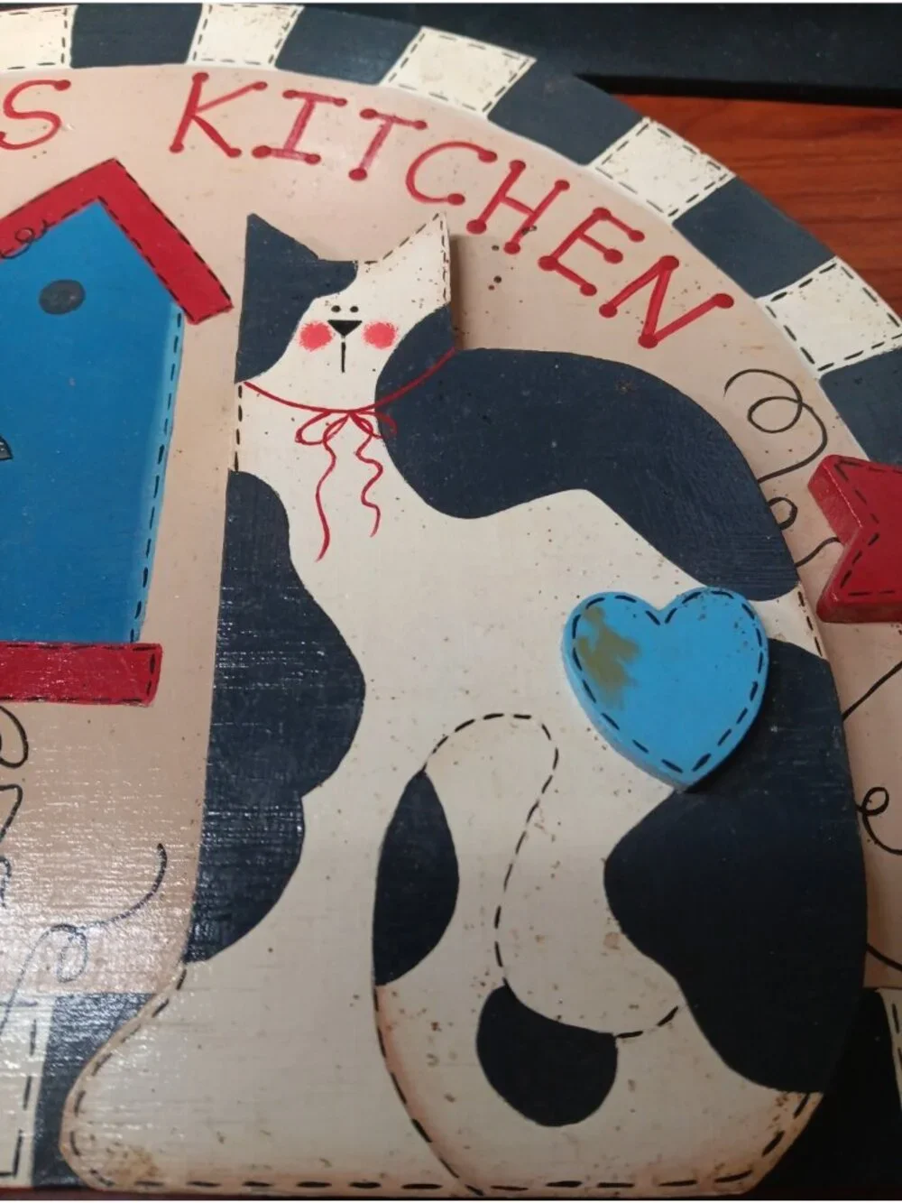 Debbie's Kitchen Half Circle Wall Plaque with Cat Birdhouse Sunflower Country